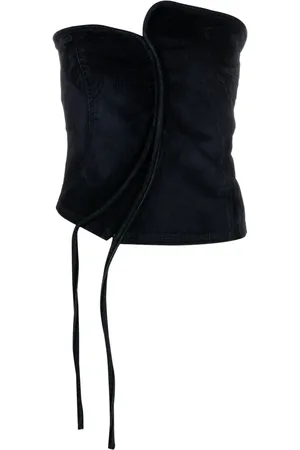 OTTOLINGER Corset de mezclilla con paneles y parche del logo