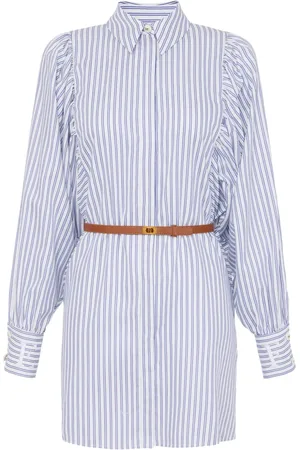 Elisabetta Franchi Vestido camisero con rayas estampadas