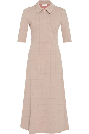 ROSETTA GETTY Vestido estilo playera tipo polo con motivo de cuadros