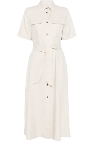 Woolrich Vestido midi con moño en la cintura