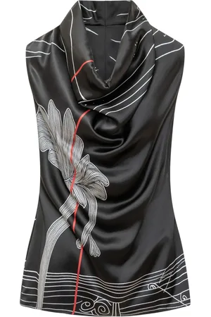 Salvatore Ferragamo Top de seda estampado