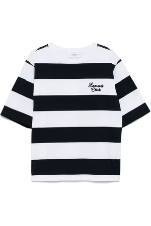 LANEUS Playera con rayas estampadas