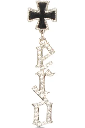 ENFANTS RICHES DEPRIMES Arete Iron Cross en oro blanco de 18kt con diamantes y ónix