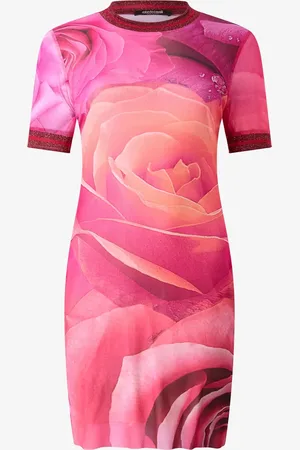 Roberto Cavalli Vestido corto con rosas estampadas