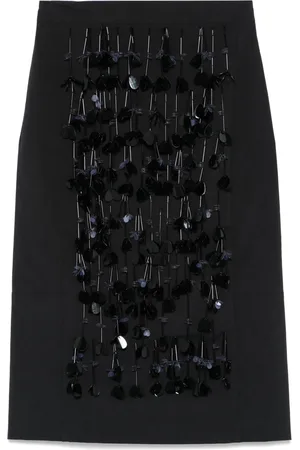 Plan C Sequin-embroidered midi skirt