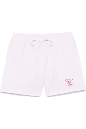 Family First Shorts de playa con rayas estampadas