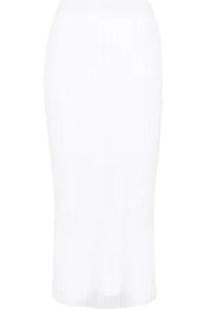 Sportmax Falda midi tejida de canalé