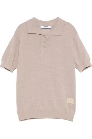 Msgm Playera tipo polo de tejido fino