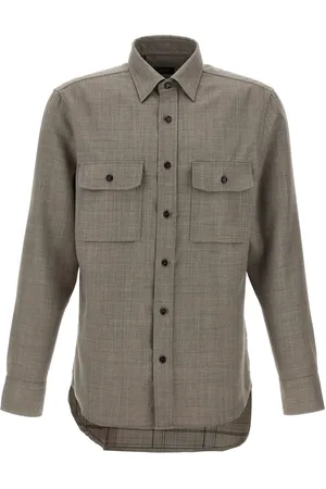 BRIONI Camisa con efecto melange