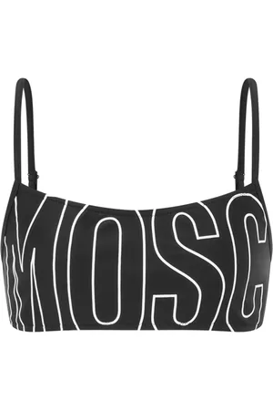 Moschino Top de bikini con logo estampado