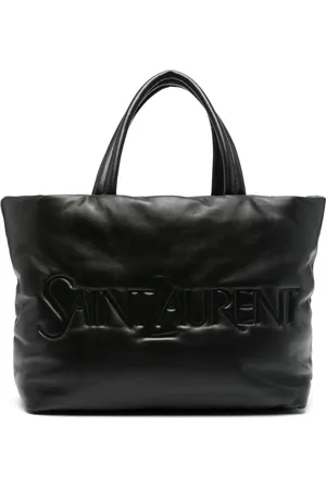 Saint Laurent Logo-debossed leather tote bag