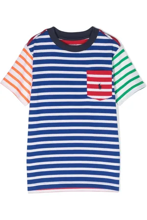 Ralph Lauren Playera con logo bordado y rayas estampadas