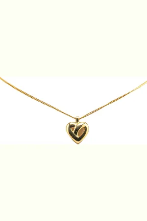 Dior Collar 20th Century Gold Plated CD Heart Pendant Necklace