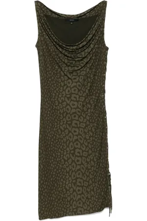 Gucci Vestido corto con estampado de leopardo 2000