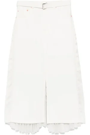 SACAI Falda midi con pliegues en la parte trasera