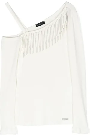 MONNALISA Playera asimétrica con flecos