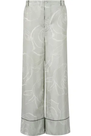 Marni Pantalones palazzo con rosas estampadas