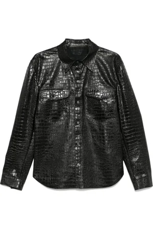 SALVATORE SANTORO Camisa con efecto de piel de cocodrilo