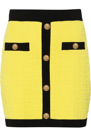 Elisabetta Franchi Falda corta tejida con logo en relieve