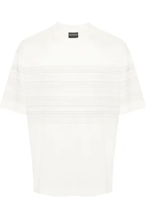 Emporio Armani Playera con motivo de rayas y cuello redondo
