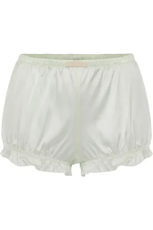 Elisabetta Franchi Shorts de satén con moño