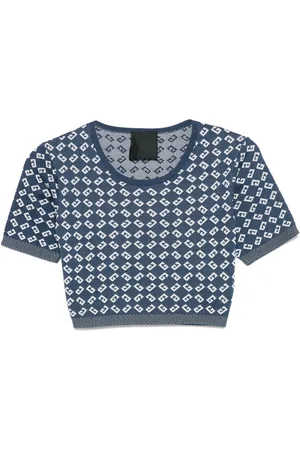 Givenchy Top corto con monograma 72 en jacquard