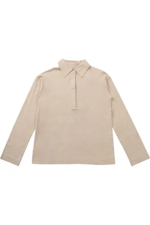 The Row Half-front buttoned polo top
