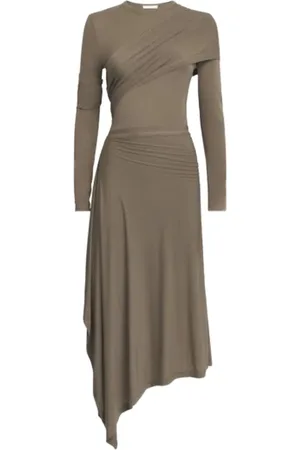 Helmut Lang Vestido midi con diseño fruncido