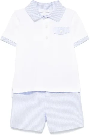 PATACHOU Set de shorts y playera tipo polo a rayas diplomáticas