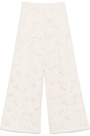GENNY Pantalones palazzo con bordado floral