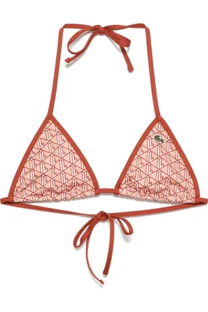Lacoste Top de bikini con monograma estampado