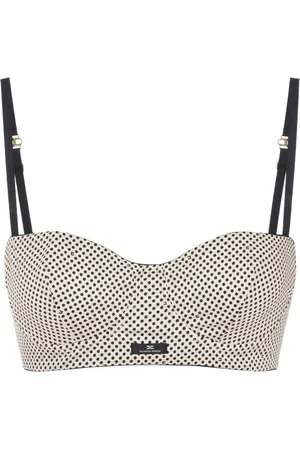Elisabetta Franchi Top estilo brasier con estampado de lunares