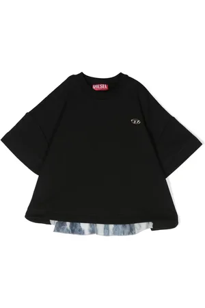 Diesel Playera con paneles en contraste y placa del logo