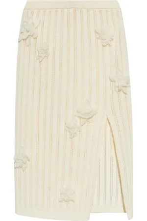 Casablanca Falda midi con aplique floral