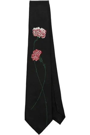 YOHJI YAMAMOTO Corbata con estampado de clavel