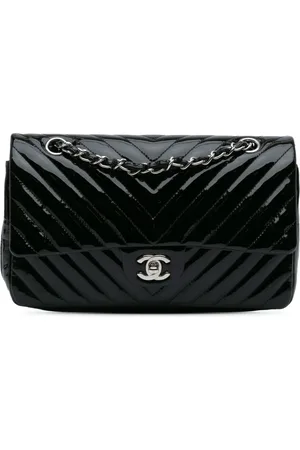 CHANEL Bolsa de hombro Medium Classic Chevron Patent Double Flap 2015-2016