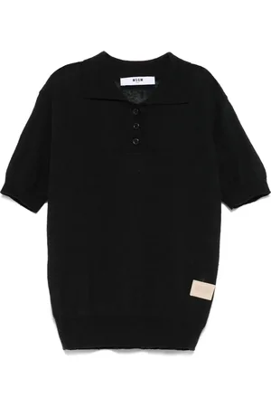Msgm Playera tipo polo de tejido fino