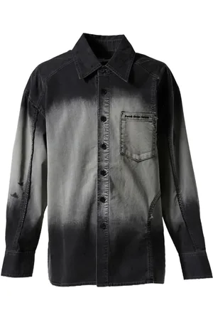 Feng Chen Wang Camisa de mezclilla con efecto degradado
