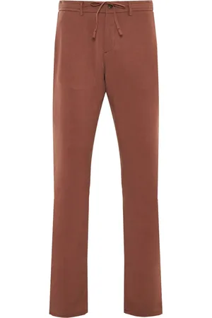 CANALI Pantalones rectos con cordones en la pretina