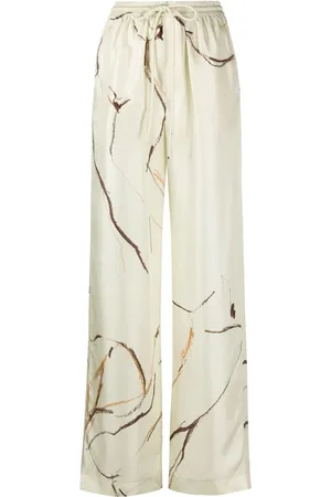 Nanushka Pantalones anchos con cordones en la pretina