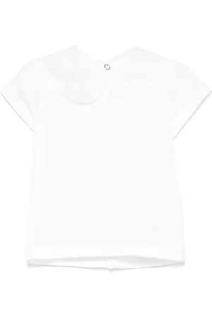 Le Bebé Enfant Playera con cuello de organza