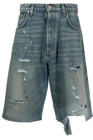 Rhude Shorts de mezclilla con estampado de salpicaduras de pintura