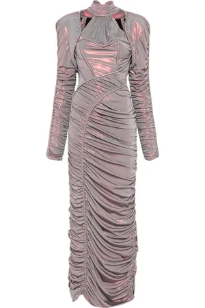 MITILIANE COUTURE Vestido largo con diseño holográfico
