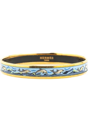 Hermès Pulsera 20th Century Narrow Cloisonne Enamel Bangle 65