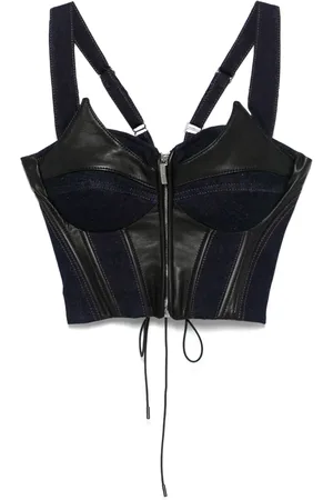 MITILIANE COUTURE Top estilo corset de mezclilla