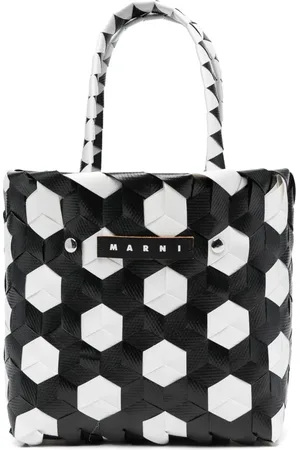 Marni Tote entretejida con parche del logo