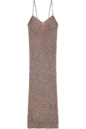 LANEUS Vestido largo con diseño tejido
