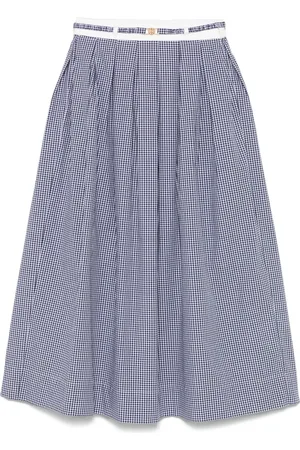 Maje Falda midi con motivo de cuadros gingham