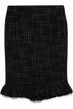 John Galliano Falda midi con motivo abstracto 2000
