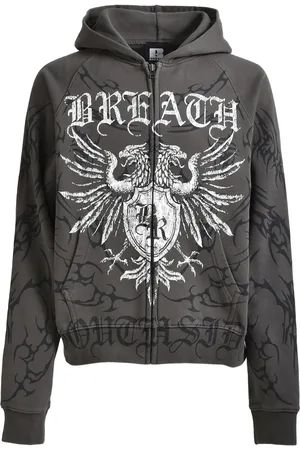 Breathe Hoodie con cierre y estampado gráfico